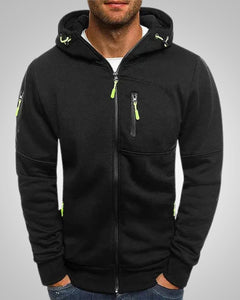 David | Herren Komfort Reißverschluss Hoodie in Schwarz