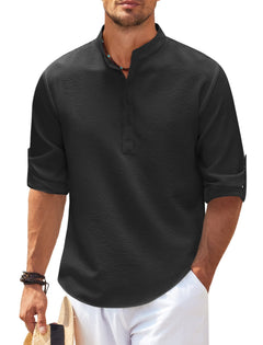 Vincent - Das Ultra Comfort Casual Langarmshirt in Schwarz