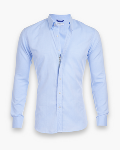 Herren Modisches Zip Fit Hemd | Elegant in Hellblau