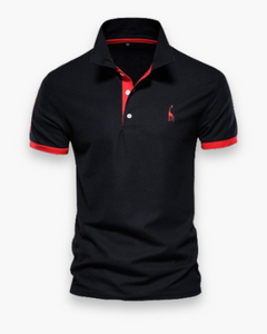 Herren Zeitloses Poloshirt | Elegantes Design in Schwarz Rot