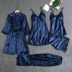 Helene | 5-teiliges Nachtwäsche-Set in Blau