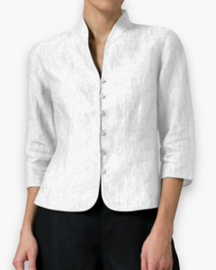 Damen Elegante Bluse mit Stehkragen | Festliche Anlässe in Weiß
