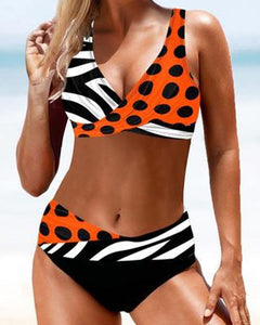 Romy | Fröhlicher Bunter Bikini in Orange