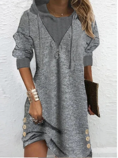 Tabea - Kapuzenkleid in Grau