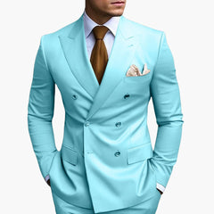 Zweireiher-Anzug für Herren - Klassisches Design mit Stil in Himmelblau