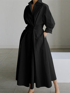 Åse - Luxuriöses Sommerkleid - Elegantes Sommerkleid in Schwarz