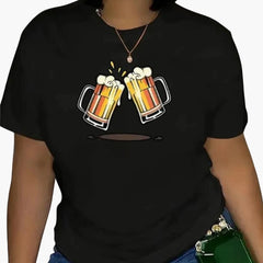 Bedrucktes Oktoberfest T-Shirt für Damen - Oktoberfest 2025 in Schwarz