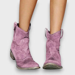Trudy – Ankle-Boots im Western-Stil in Lila