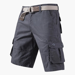 Cargoshorts mit Gürtel und Taschen - für Herren im Freizeitstil in Grau