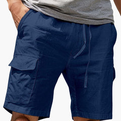Herren Cargo Shorts mit Taschen aus Sommerstoff in Marineblau