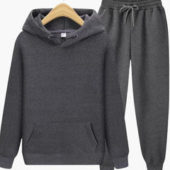 Herren Jogginganzug mit Kapuzenpullover und Bündchenhose in Grau