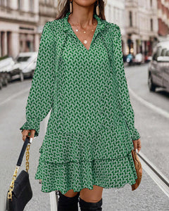 Irina - Langarm Kleid - Mühelose Eleganz in Grün