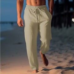 Matthew - stylische leinenhose für herren in Khaki