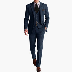 Hochzeitsgast-Anzug - eleganter Stil für Herren mit Weste in Marineblau