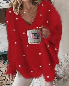 Jella - Langärmeliges Pullover in Rot