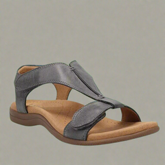 Elsbeth | Bequeme Sandalen aus Premiummaterial für drinnen und draußen in Dunkelgrau