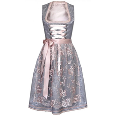 Damen Stilvoll Oktoberfest Dirndl Kleid in Silber