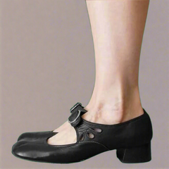 Denisa | Orthopädische Ledersandalen mit bequemer Keilsohle in Schwarz