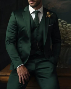 Herren Anzug 3-teilig Slim Fit | Klassisch & Elegant für Hochzeitsgäste in Olivgrün