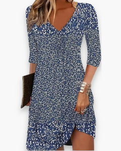 Damen Lässiges Bedrucktes Sommerkleid | Midi in Blau