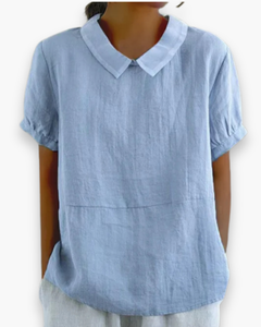 Damen Entspannte Kurzarmbluse | Elegant in Blau