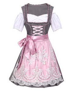 Damen Traditionelles Sommerkleid | Midi Dirndl in Rosa in Rosa