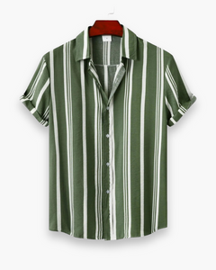 Herren Klassisches Gestreiftes Hemd | Elegant Sommer Hemd in Grün