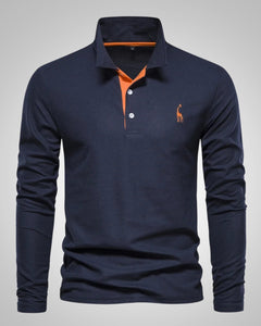 Paul | Herren Legeres Langen Ärmeln Poloshirt in Orange