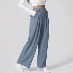 Montana - Bequeme Hose mit weitem Bein in Blau