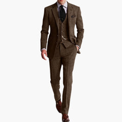 Hochzeitsgast-Anzug - eleganter Stil für Herren mit Weste in Kaffee