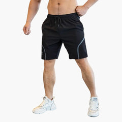 Herren-Shorts für Sport mit Kordelzug und Feuchtigkeitstransport in Schwarz