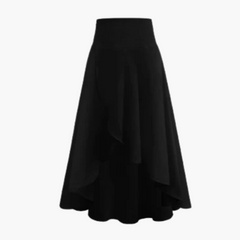 Plisseerock Damen - Eleganter Midirock mit Falten-Design in Schwarz