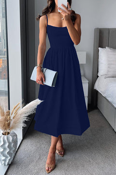 Martina  | Elegantes Midi mit Trägern in Dunkelblau (Begrenzte Verfügbarkeit)