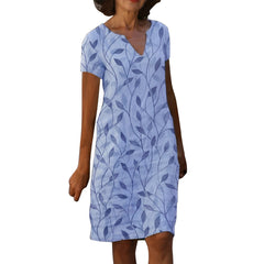 Kendal - Midi-Kleid mit V-Ausschnitt für Damen in Blau