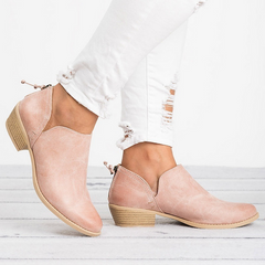 Jaslene - Damenstiefel im Retrostil mit Absatz in Rosa