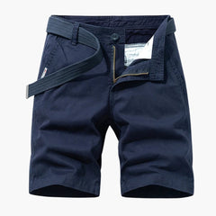 Herren-Cargo-Shorts aus Mischgewebe mit verstellbarem Gürtel und Taschen in Dunkelblau
