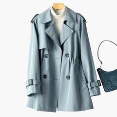 Doppelreihiger Trenchcoat für Damen in Blau