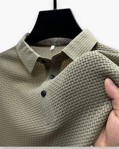 Herren Modernes Strukturiertes Polohemd | Atmungsaktiv in Beige