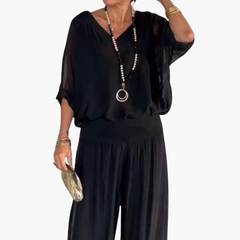 Astrid | Zweiteiliges Boho-Set in Schwarz