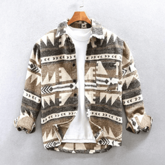 Jenson | Exklusives Hemd aus Jacquard-Flanell in Sandwood Tan