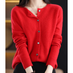 Olivia - Cardigan aus weicher Kaschmirwolle in Rot
