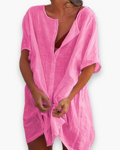 Damen Leichtes Strandkleid | Entspannt in Rosa