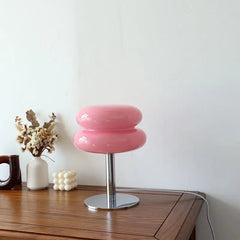Vesper - Italienische Bauhaus-Tischlampe in Rosa