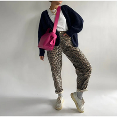 Haven - bedruckte Straight-Jeans für Damen in Leopard