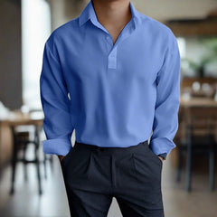 Tristan | Langarm-Polo für Herren in Blau
