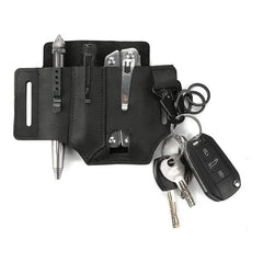Taktische Multitool-Gürteltasche aus Leder in Black / Leather