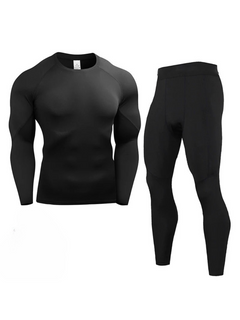 Zortex | Atmungsaktive Thermounterwäschen-Set für Herren in Schwarz