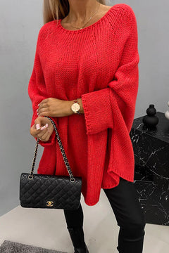 Vida - Bequemer Strickpullover mit Rundhalsausschnitt in Rot