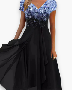 Damen Elegantes Festliches Kleid | Vielseitig in Blau Schwarz
