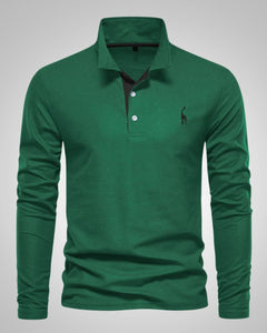 Paul | Herren Legeres Langen Ärmeln Poloshirt in Grün